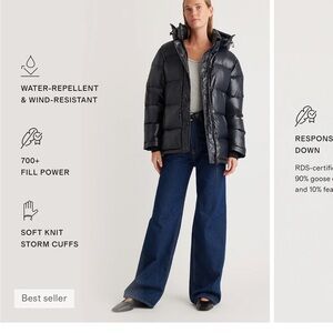 Quince Black Down Puffer Jacket